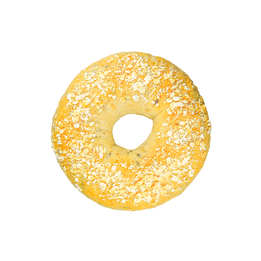 Vähärasvainen täysjyväkaura pellavansiemenbagel